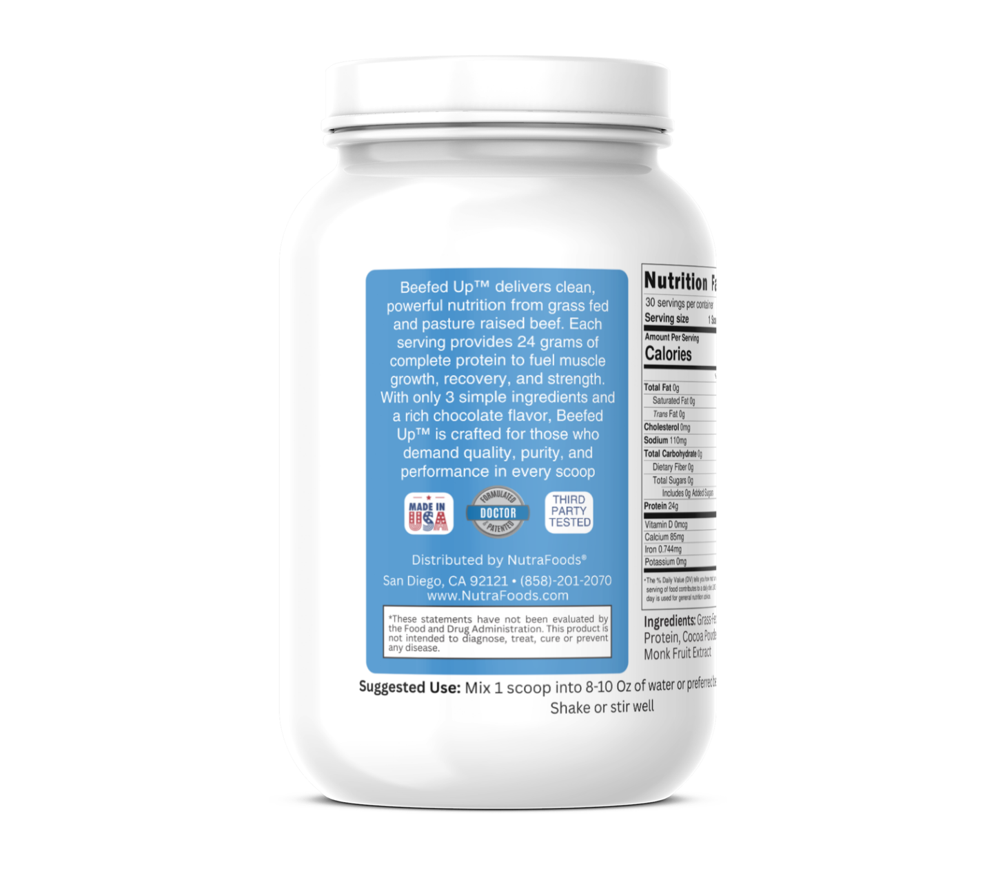 Beefed Up™ - Chocolate Grass Fed Beef Protein Powder